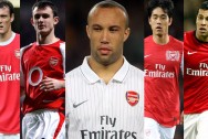 Andre Santos-Chu Young Park-Mikael Silvestre-Sebastian Squillaci-Francis Jeffers-Arsenal