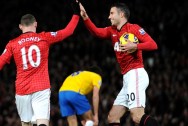 Wayne Rooney and Robin van Persie Man United