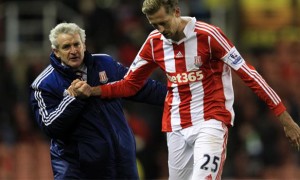 Mark Hughes and Peter Crouch - Stoke City