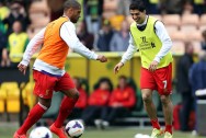 Luis Suarez and Glen Johnson World Cup 2014