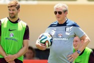 England captain Steven Gerrard with Roy Hodgson