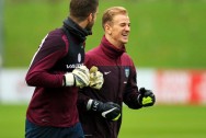 England goalkeeper Joe Hart and Fraser Forster