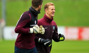 England goalkeeper Joe Hart and Fraser Forster