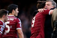 West Ham United manager Sam Allardyce and Andy Carroll