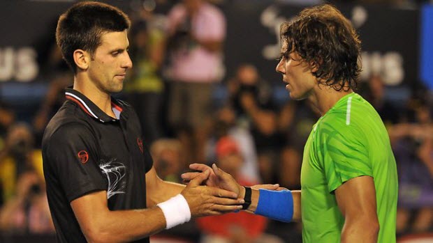 Novak Djokovic quá mạnh so với đối thủ Rafael Nadal