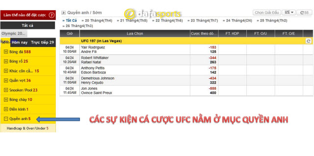 how to bet on ufc - dafabet the thao